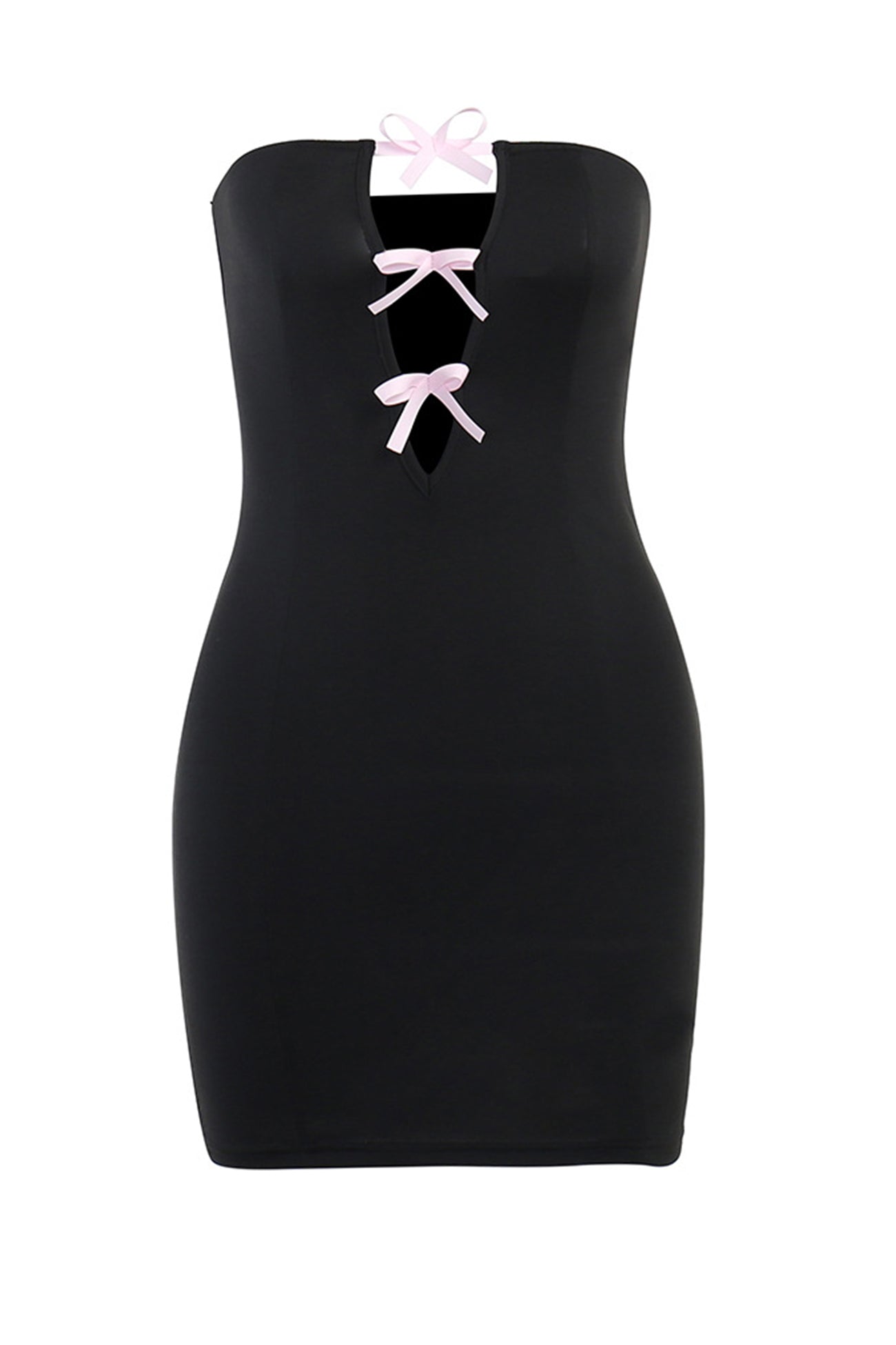 BXOXO - Bow-Tie Cut-Out Strapless Dress