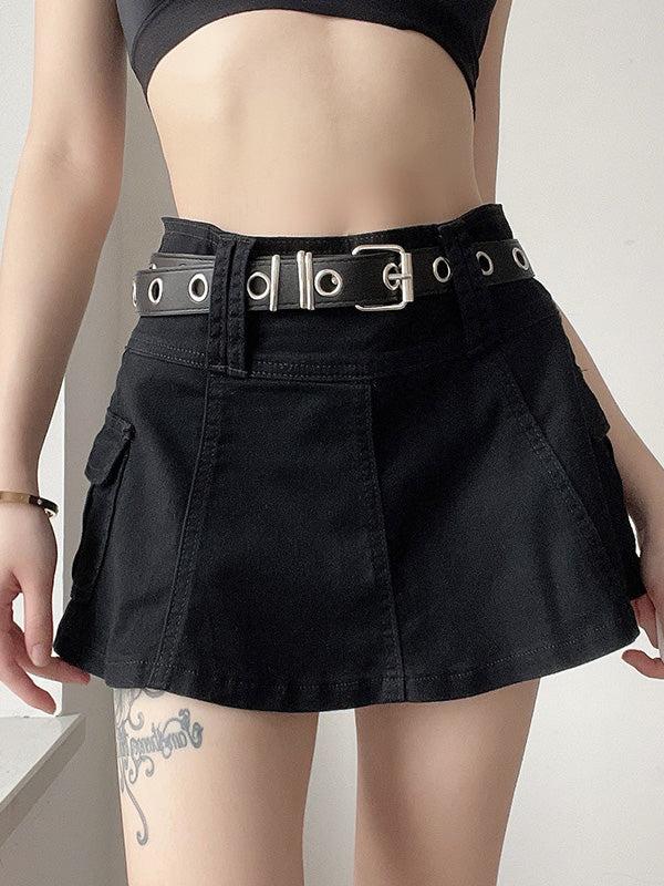 Lining Cargo Mini Skirt