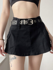 Lining Cargo Mini Skirt