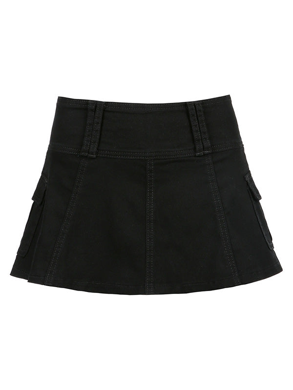 Lining Cargo Mini Skirt