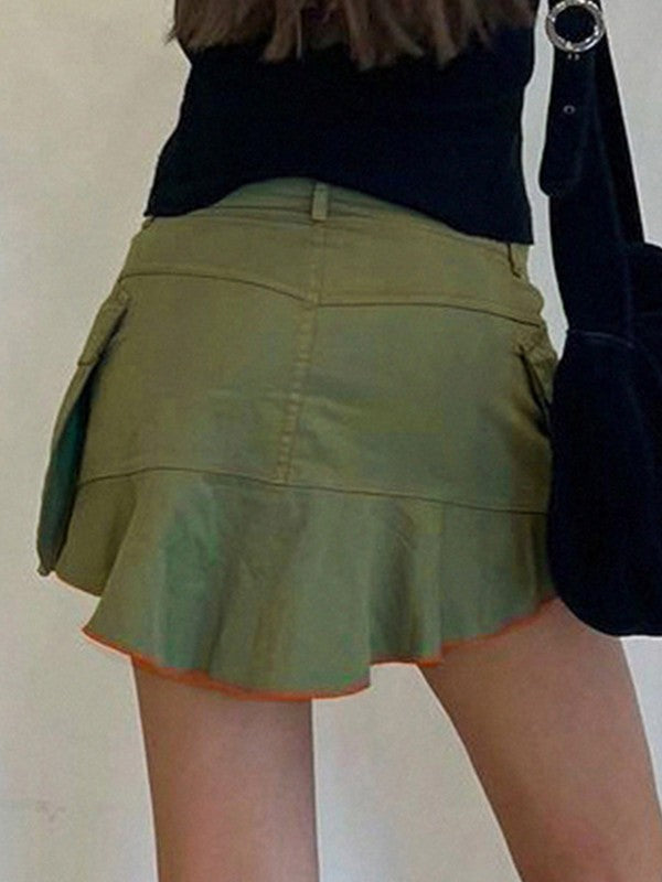 Size Friendly Pocket Cargo Mini Skirt