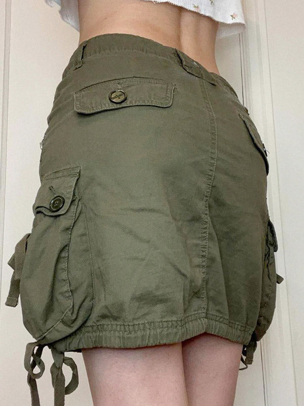 Size Friendly Pocket Cargo Mini Skirt