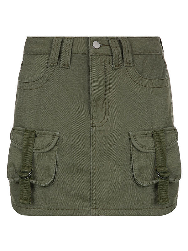 Size Friendly Pocket Cargo Mini Skirt