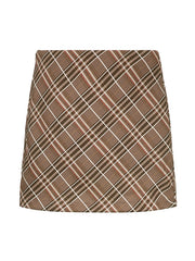 Khaki Checker Y2K Mini Skirt