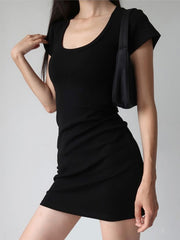 Short Sleeve Stretch Bodycon Mini Dress