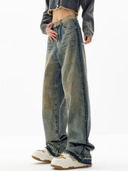 Vintage Wash Distressed Boyfriend Jeans