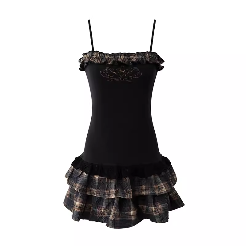 A-line Black Mini Dress  HOT1357