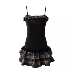A-line Black Mini Dress  HOT1357