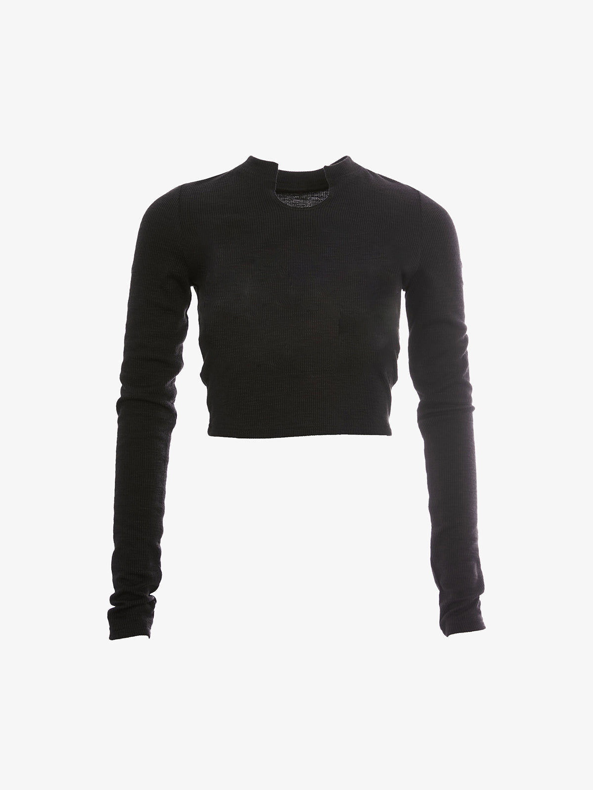 Blurry Long Sleeve Cotton Crop Top