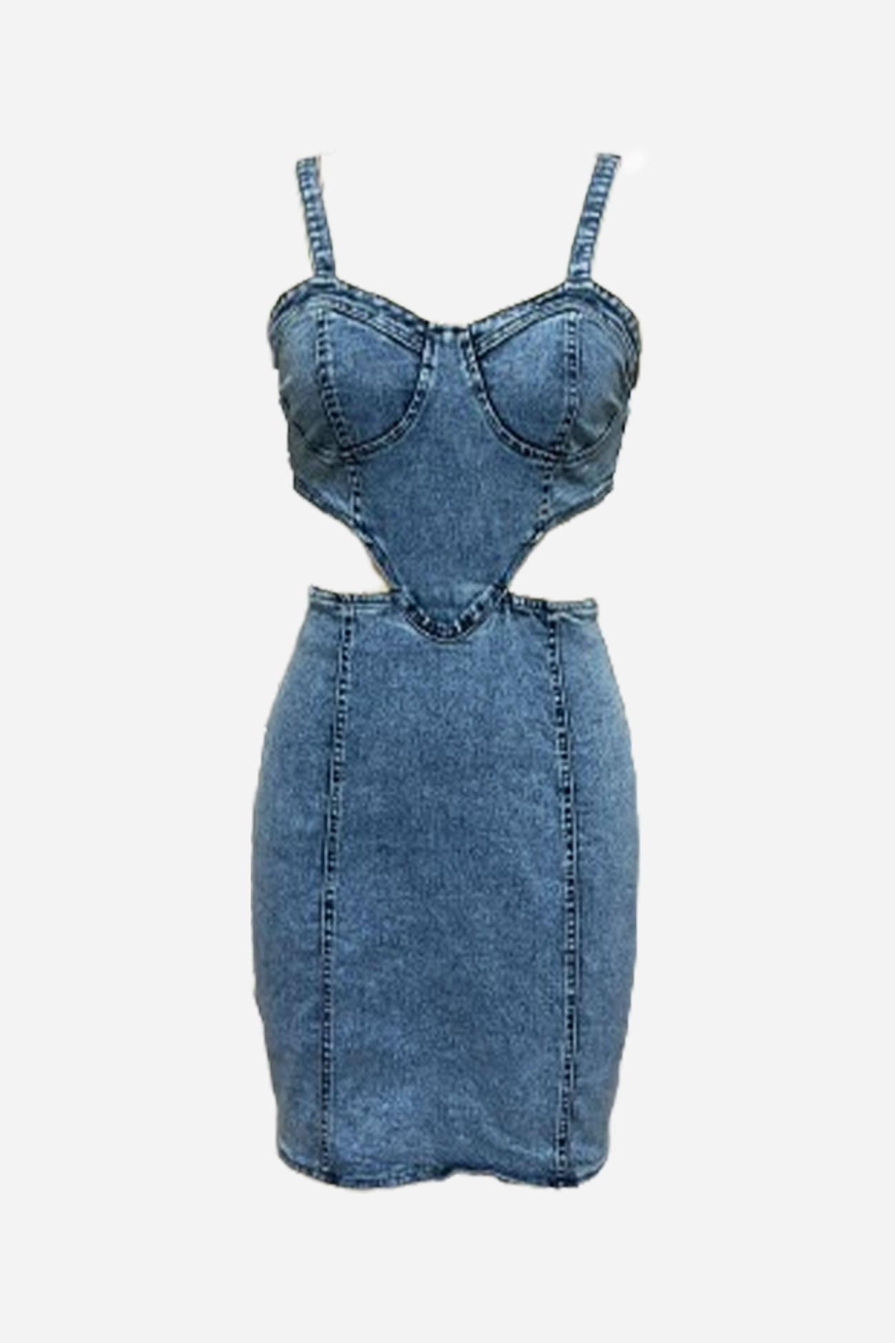BXOXO - Denim Cutout Bodycon Cami Dress