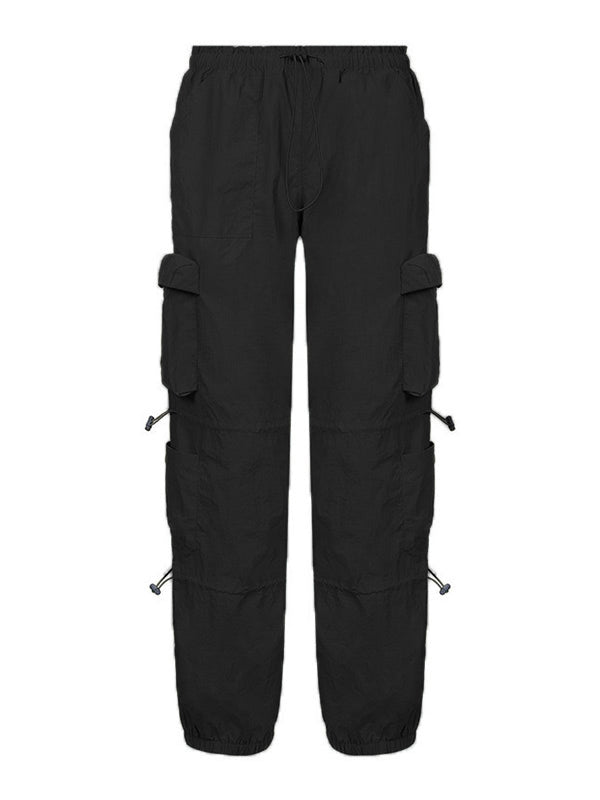 Size Friendly Pocket Drawstring Parachute Cargo Pants