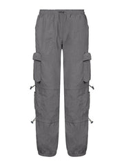 Size Friendly Pocket Drawstring Parachute Cargo Pants