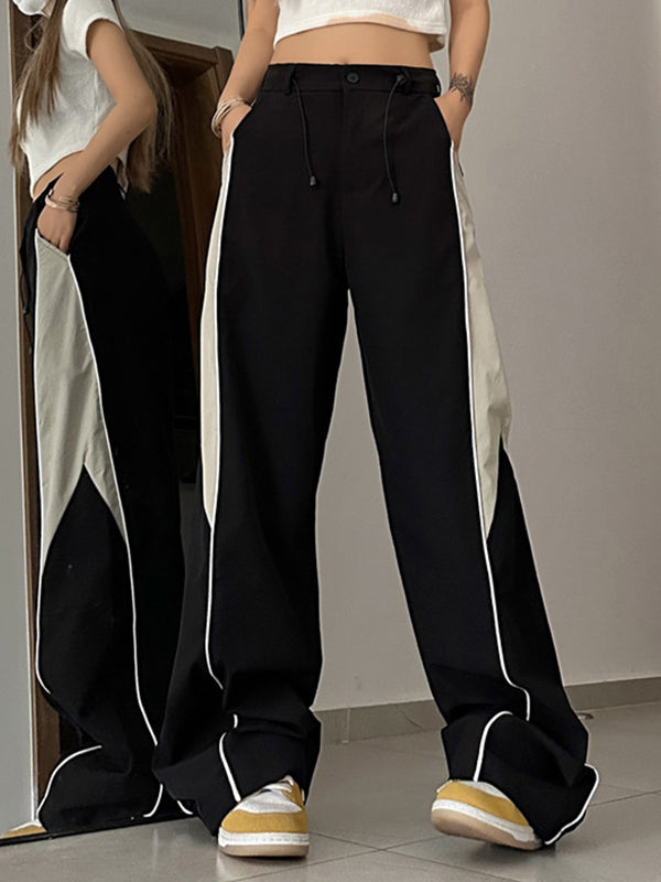 Contrasting Straight Leg Sweatpants