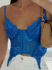 Criss Cross Back Lace Corset Top