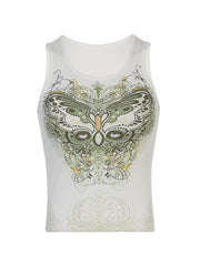 Butterfly Cutout Ribbed Tank Top