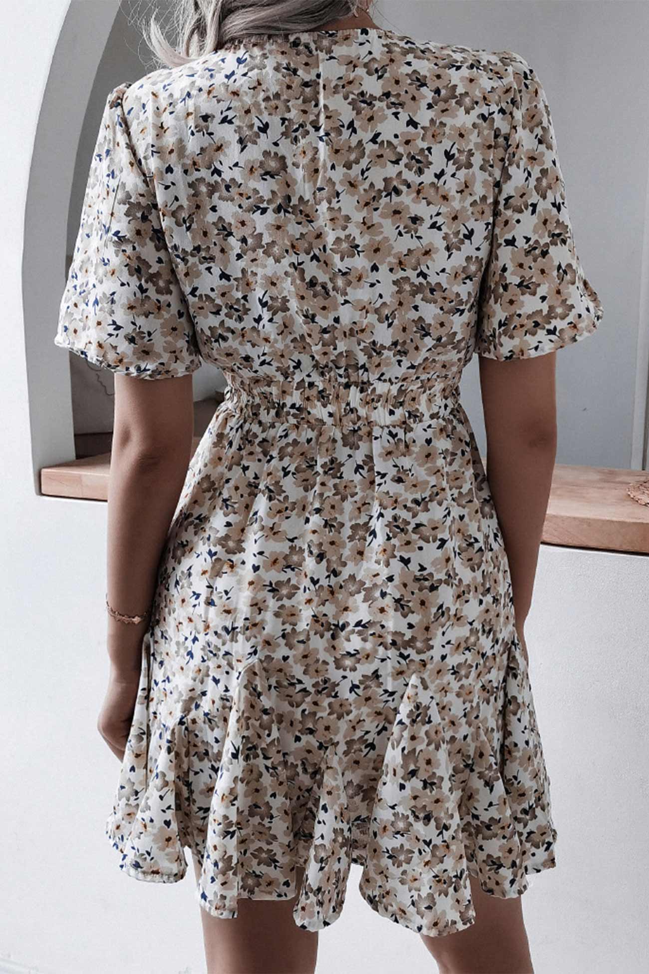 BXOXO - Floral Print Chiffon Mini Dress