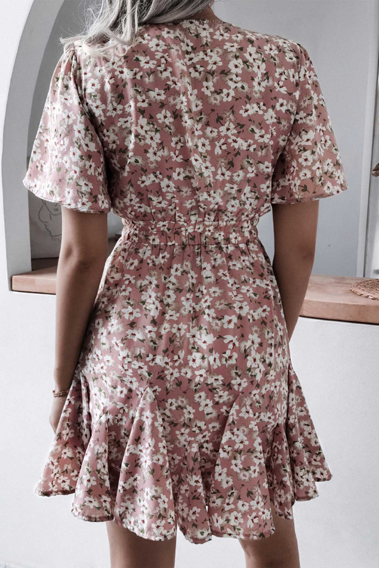 BXOXO - Floral Print Chiffon Mini Dress