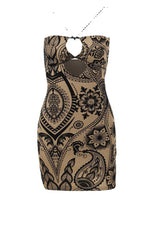 BXOXO - Floral Print Cutout Pack Hip Dress