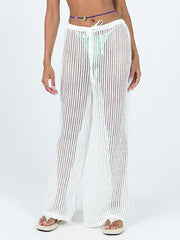 Sheer Knit Wide Leg Pants