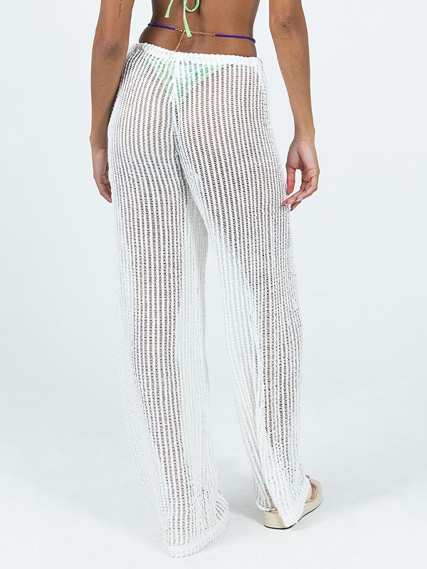 Sheer Knit Wide Leg Pants