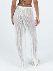 Sheer Knit Wide Leg Pants