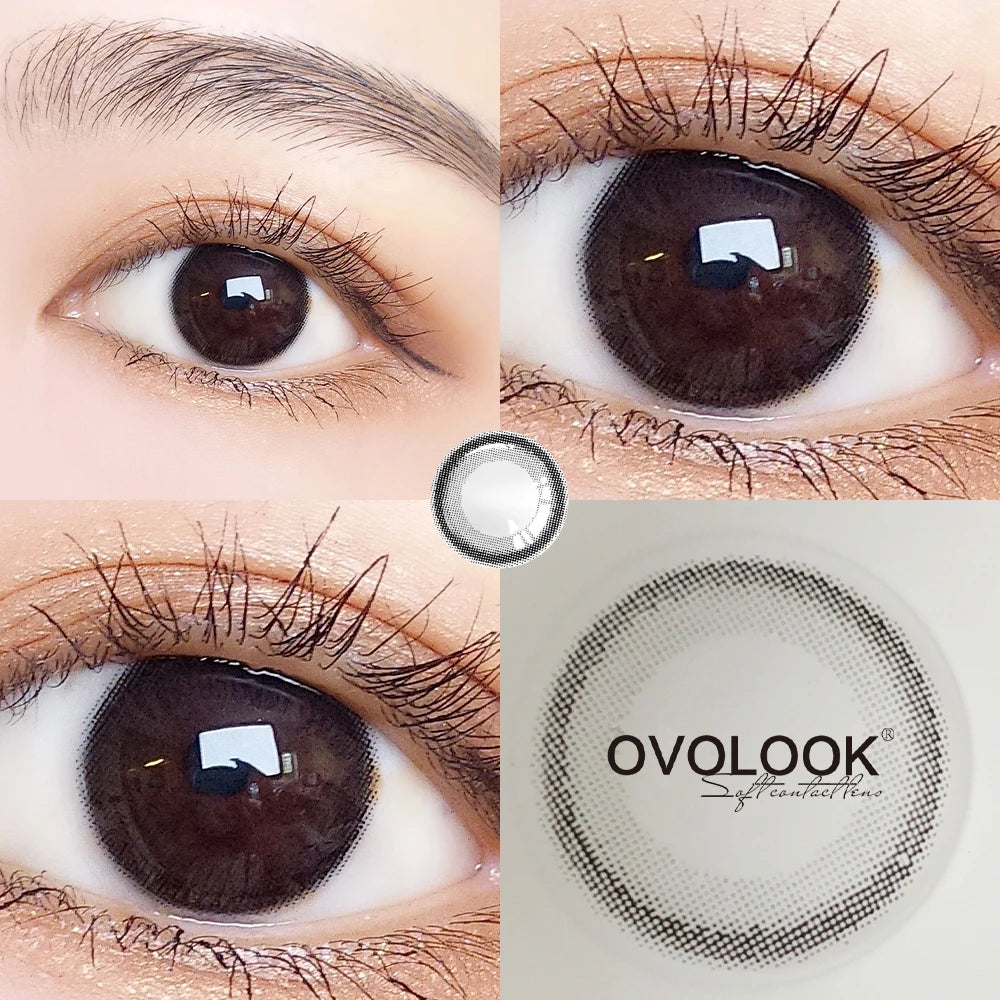 BXOXO 2pcs 2 Tone Series Lenses Contact Lenses for Eyes Natural Pupil Yearly Use Eye Contacts Eye Color Lens (DIA:14mm)