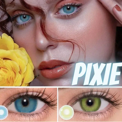 BXOXO 2pcs/pair Colored Contact Lenses Myopia Green Pixie Series Yearly Cosmetic For Eyes Lentillas Verdes