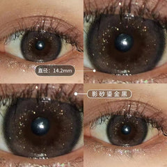 BXOXO A Pair of Colored Contact Lenses Black Lenses Student Beauty Cosmetics Eye Prescription Lenses with Colored Lenses Halloween