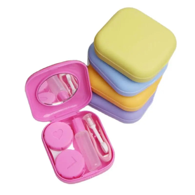 BXOXO Lovely Pocket Mini Contact Lens Case Travel Kit Easy Carry Mirror Lenses Box Container