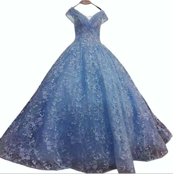 BXOXO Dresses Elegant Party Prom Dress Off The Shoulder Ball Gown Vintage Lace Vestidos Gown Custom