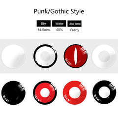 BXOXO 2pcs Halloween Colorful Contact Lenses Anime Cosplay Eye Lenses Multicolored Lenses Lenses White Black Red Lenses