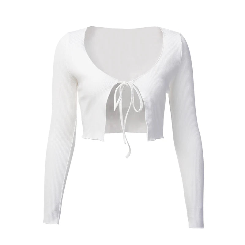 BXOXO Ladies Front Tie Up Cropped Bolero Shrug Womens Wrap Open Cardigan Top