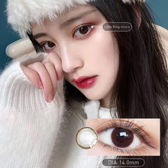 BXOXO 2pcs 2 Tone Series Lenses Contact Lenses for Eyes Natural Pupil Yearly Use Eye Contacts Eye Color Lens (DIA:14mm)