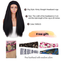 Synthetic Wigs Yaki Straight Headband Wigs for Women 28 inch Afro Kinky Straight Headband Wigs Ombre Heat Resistant