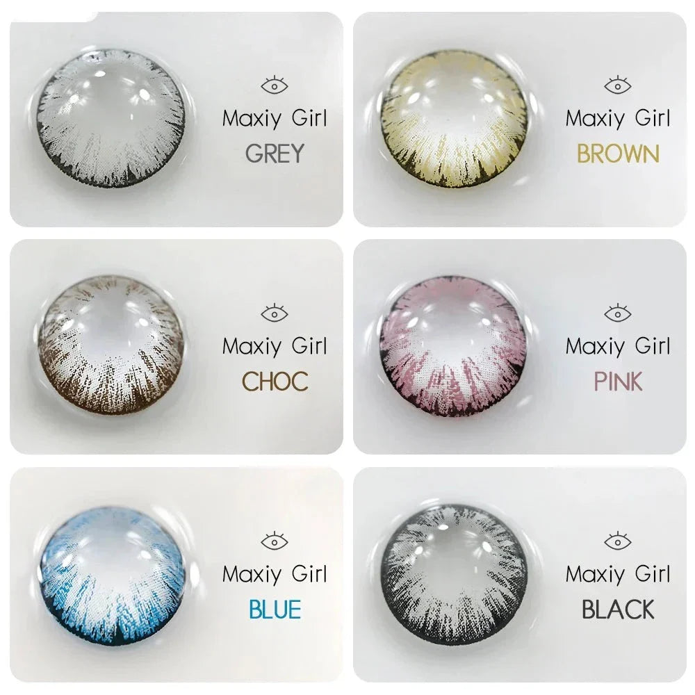 BXOXO 2pcs/pair Lenses Colored Contact Lenses for Eyes MAXIY GIRL Series 6 Tone Dia 14.5mm Comestic Color Contacts