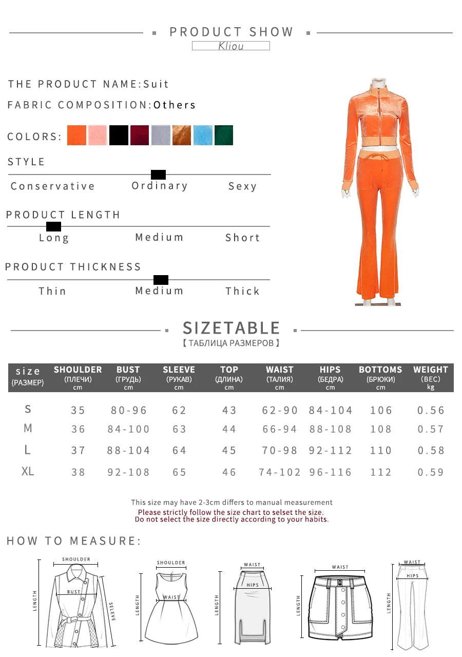 BXOXO Solid Velour Two Piece Set Women Simple Casual Zipper Long Sleeve Turtleneck Top+Bandage Lace Slim Female Wide Leg Pants