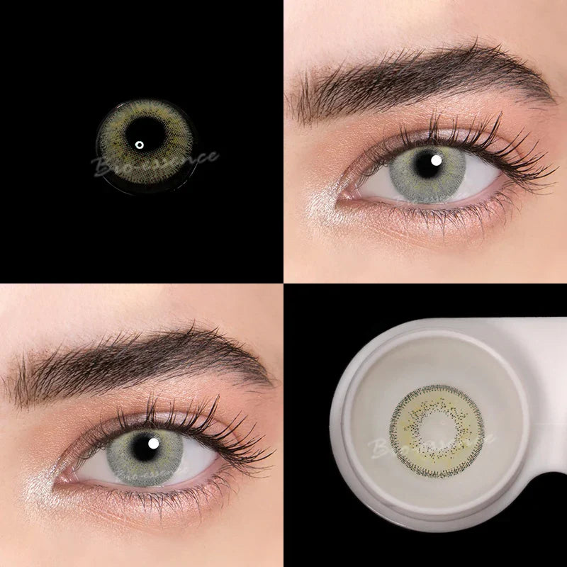 BXOXO 2pcs/1pair Yearly Color Contact Lenses Athena Lentillas Colores Azules Cosmetics For Eyes Colored Blue Beaute