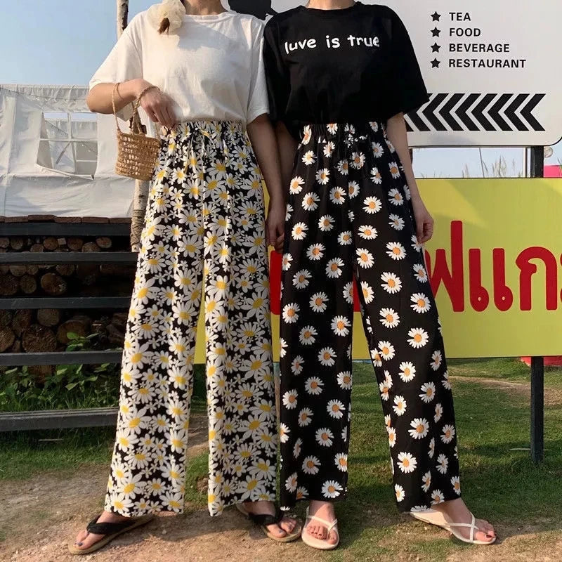 Bxoxo Plaid Ruffled Black Pants Women High Waist Kawaii Coquette Japanese Sweet Style Cute Wide Leg Trousers Harajuku Pant Vintage Y2k