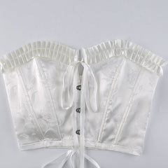 Tenderness Lace Up Corset Satin Crop Top