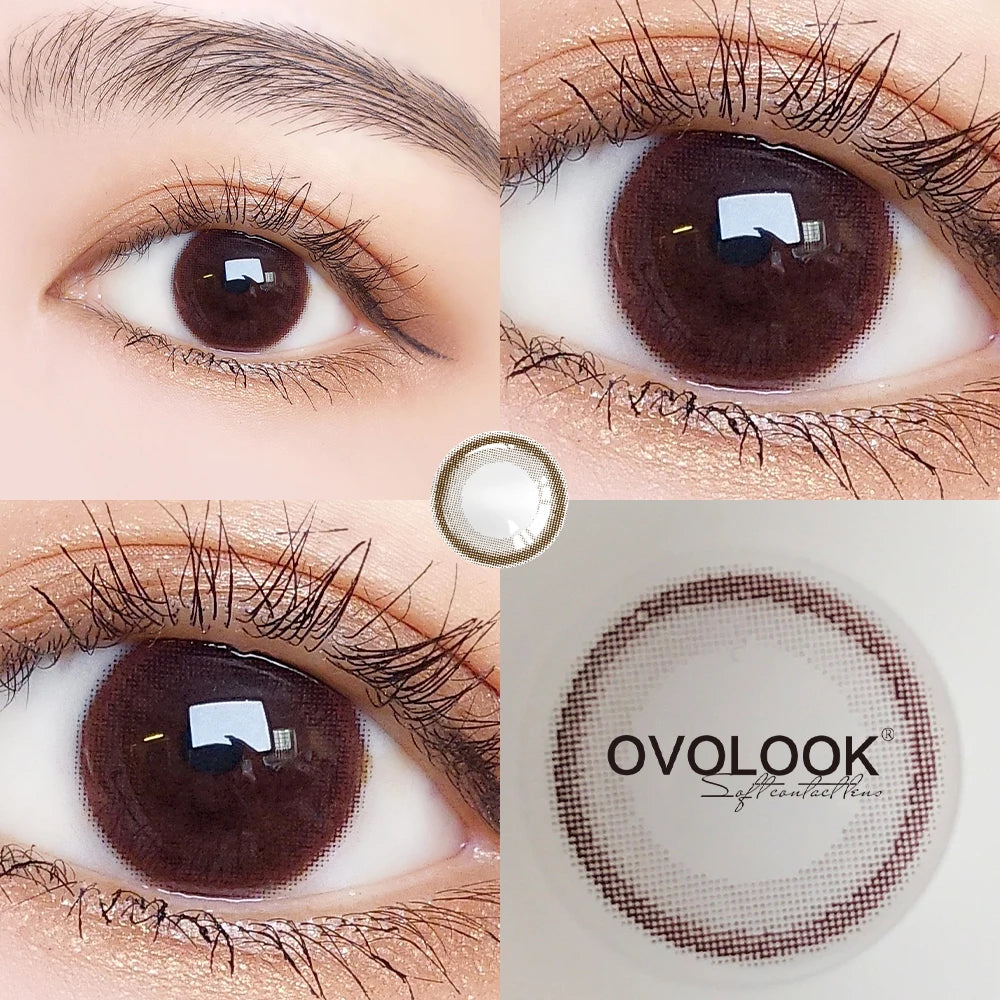 BXOXO 2pcs 2 Tone Series Lenses Contact Lenses for Eyes Natural Pupil Yearly Use Eye Contacts Eye Color Lens (DIA:14mm)