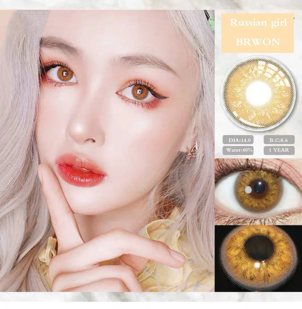 BXOXO Color Contact Lenses for Eyes Natural Brown Lenses Beauty Monet lense Blue Lenses Gray Eye Contact