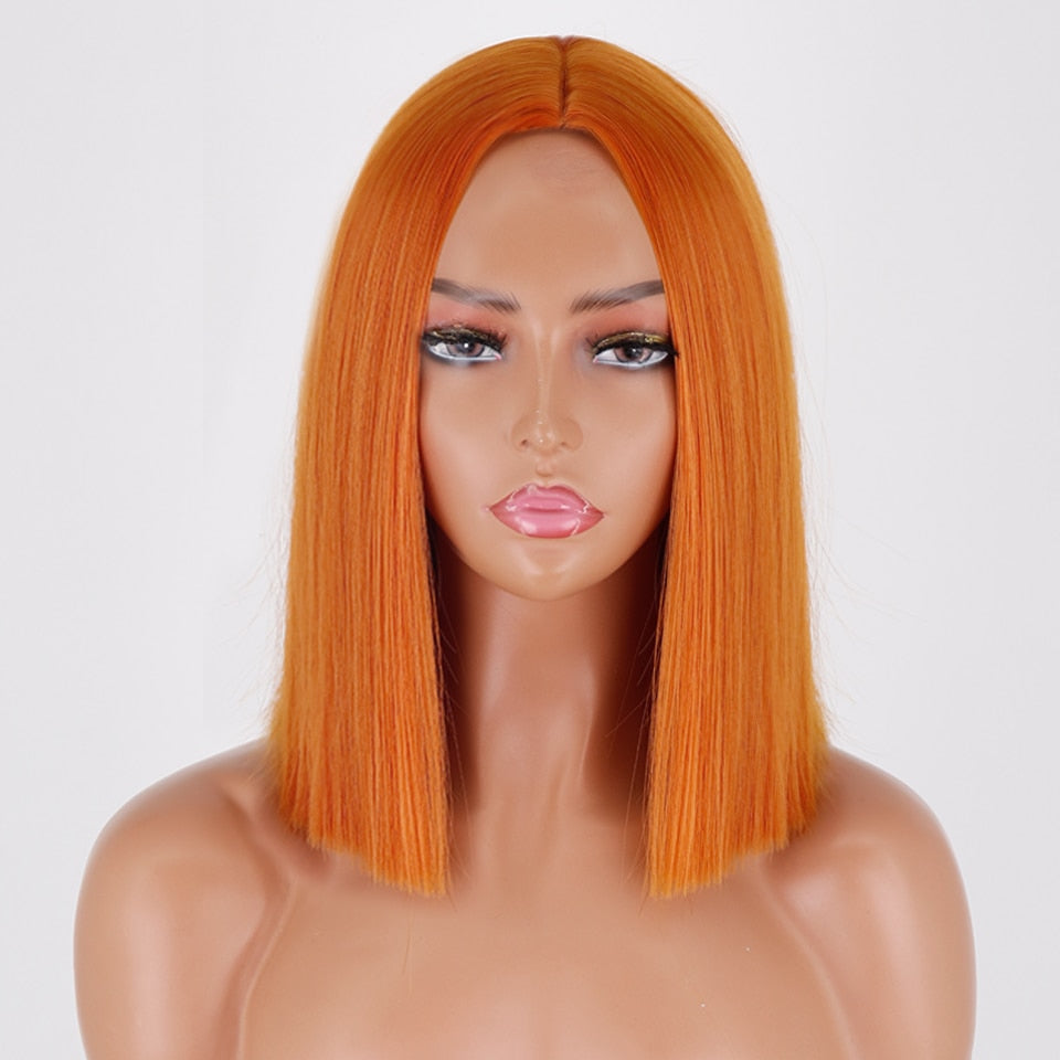 BXOXO Synthetic Light Blue Wig Straight Hair Bob Cut Wig Middle Part Shoulder Length Fashion Bob Wigs for Women Cosplay Wig
