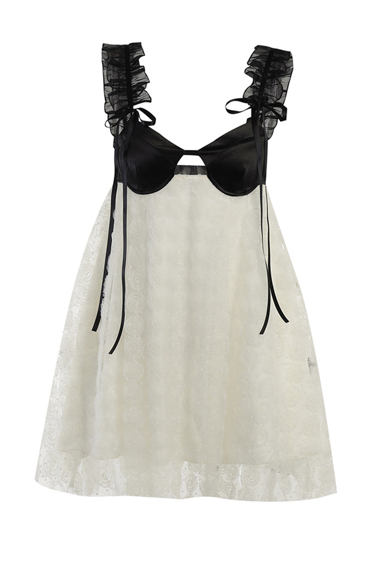 BXOXO - Lace Floral Corset Backless Babydoll Dress