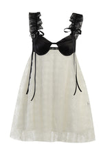 BXOXO - Lace Floral Corset Backless Babydoll Dress