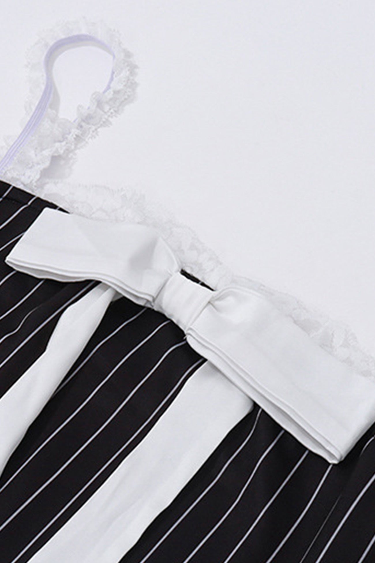 BXOXO - Lace Straps Bow-tie Striped Cami Dress