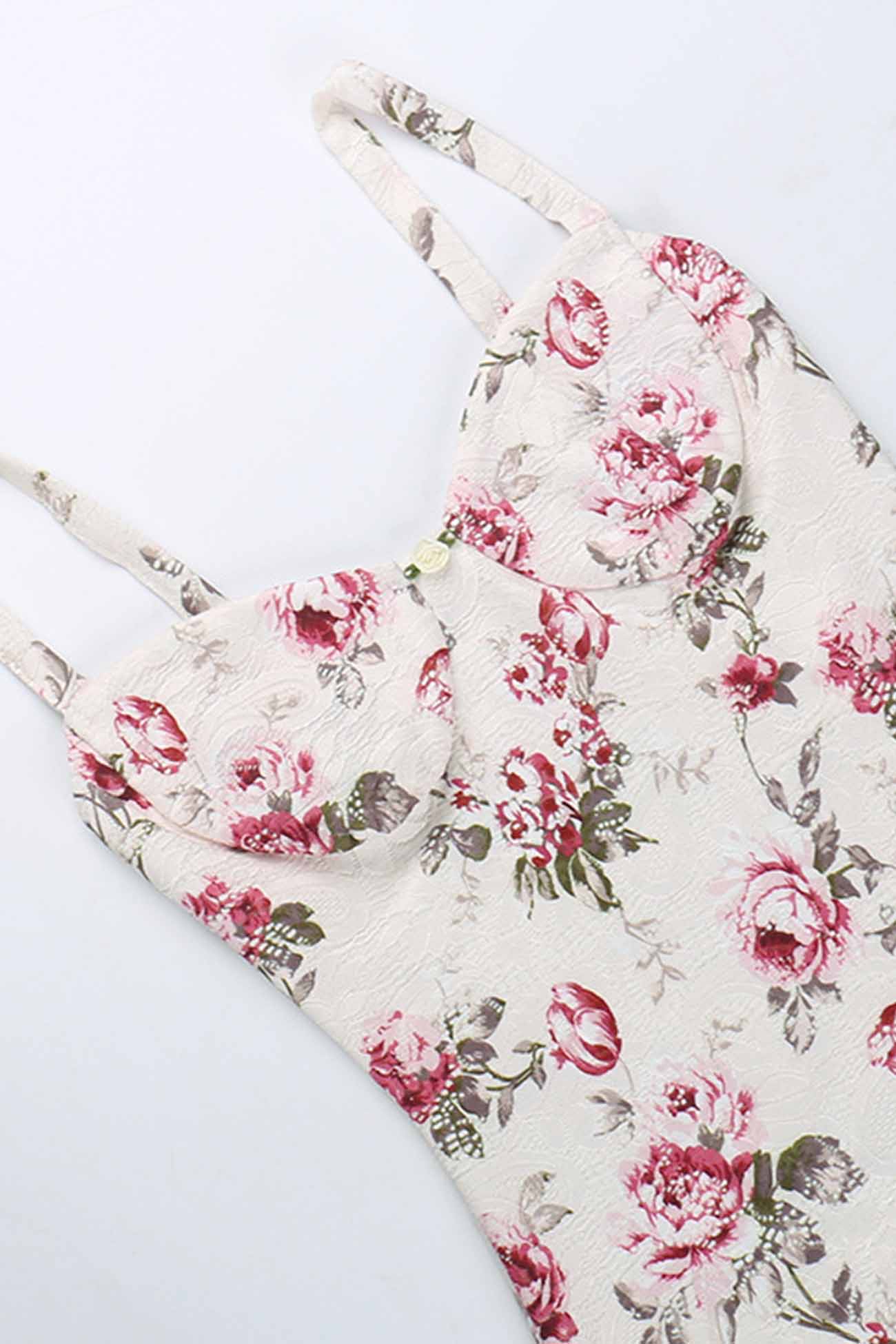 BXOXO - Lace Floral Printed Bodycon Cami Dress