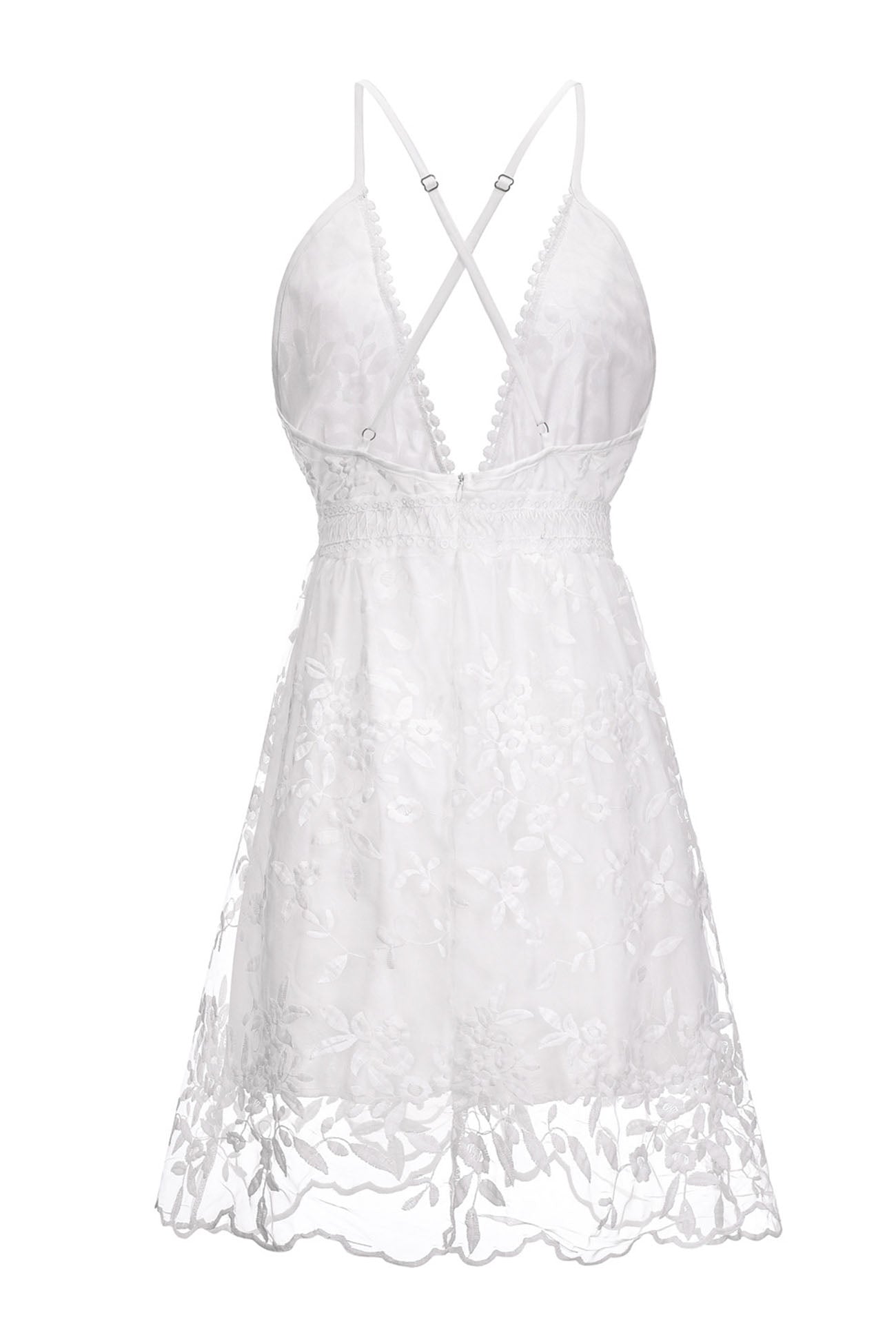 BXOXO - Lace V Neck Backless Cami Dress