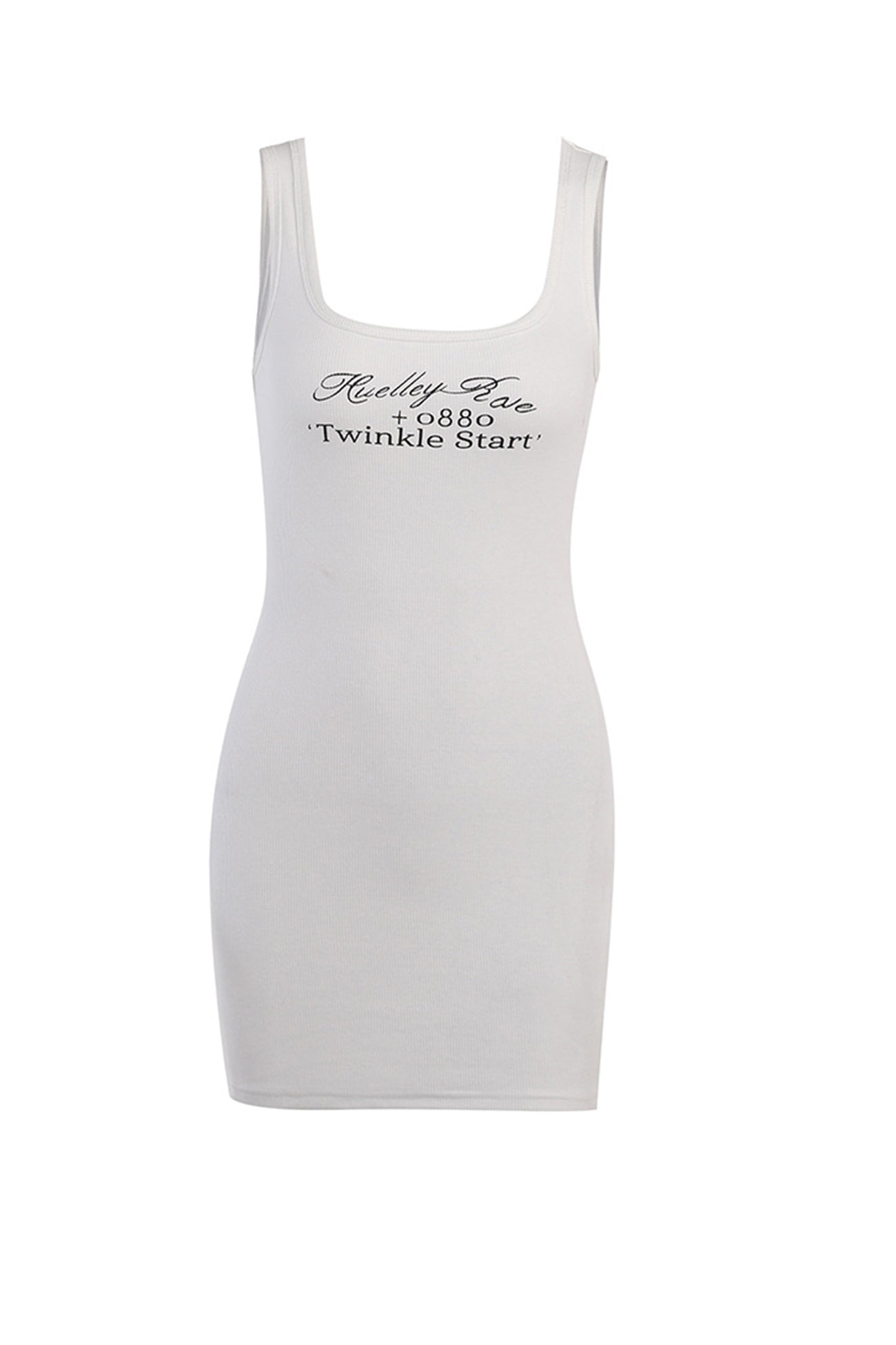 BXOXO - Letter Print Bodycon Tank Dress