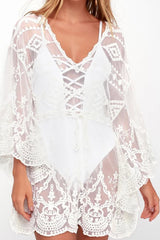 BXOXO - Mesh Lace Crochet Cover-up Dress