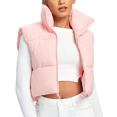 fall outfits women Women's Sleeveless Cotton-Padded Jacket Lightweight down Cotton Vest Winter Stand Collar Thickened Warm Short Vest for Women